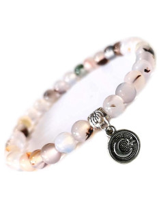Pulsera de cuentas de oración 33 cuentas ágata blanca mujer
