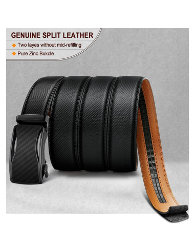 Cinturón Ratchet de Cuero Bulliant para Hombre 3.5 cm Ajustable