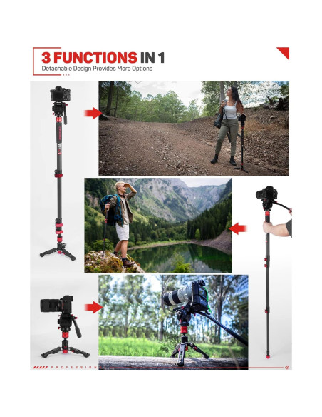 Monopie IFOOTAGE 180 cm Fibra de Carbono C180-II Profesional Monopie IFOOTAGE 180 cm Fibra de Carbono C180-II Profesional