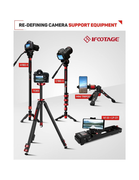 Monopie IFOOTAGE 180 cm Fibra de Carbono C180-II Profesional Monopie IFOOTAGE 180 cm Fibra de Carbono C180-II Profesional