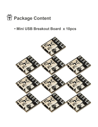 Adaptador Placa DIP a Mini USB Hembra 5 Pines - 10 Piezas