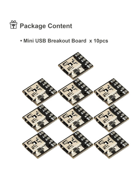 Adaptador Placa DIP a Mini USB Hembra 5 Pines - 10 Piezas