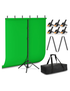 Kit de Fondo Verde EMART 1.52x1.98m con Soporte Plegable
