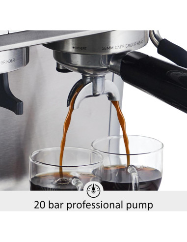 Máquina de Espresso GarveeHome SX-RQ-KJF 20 Bar con Molinillo