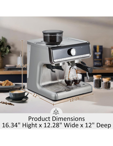 Máquina de Espresso GarveeHome SX-RQ-KJF 20 Bar con Molinillo