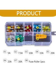 Kit de 70 Fusibles Estándar DWARFOO 2A-30A Coloridos para Auto 2