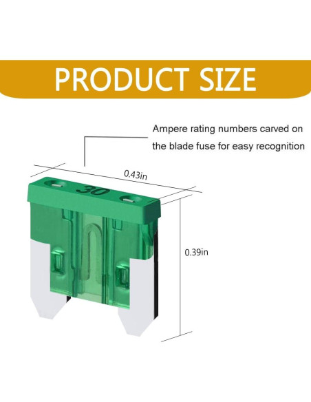 Kit de 70 Fusibles Estándar DWARFOO 2A-30A Coloridos para Auto
