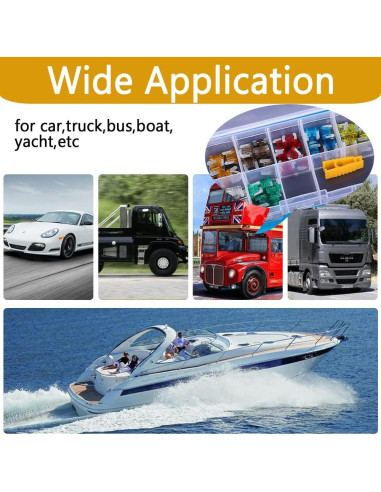 Kit de 70 Fusibles Estándar DWARFOO 2A-30A Coloridos para Auto