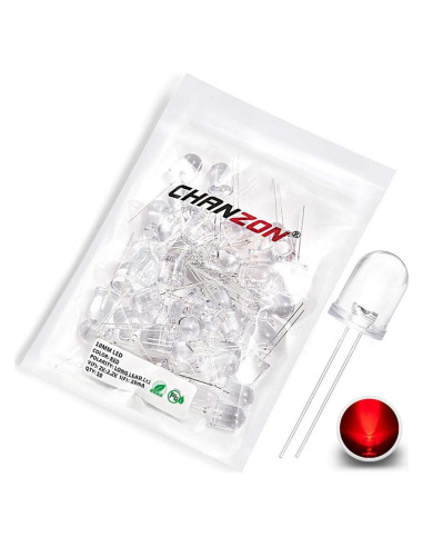 Diodos LED 10mm Rojo Chanzon 50 Piezas 2V 20mA