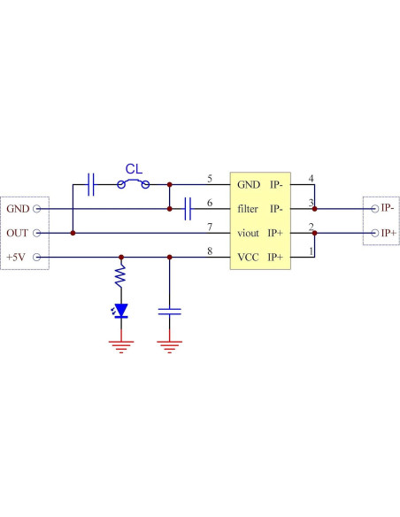 Módulo Sensor Corriente AC/DC DINKLE Montaje Riel DIN 20A