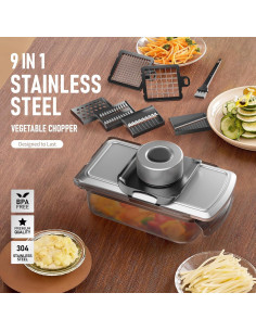 Cortador de Verduras 9-en-1 GoTravel2 Acero Inoxidable 0.85 kg 2