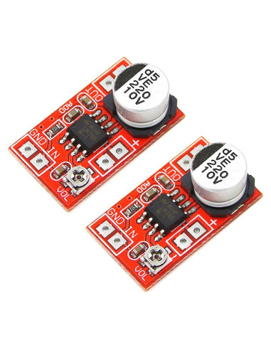 2PCS Módulo Amplificador de Micrófono Electret QINIZX LM386 750mW