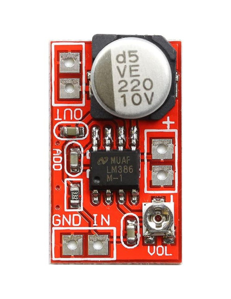 2PCS Módulo Amplificador de Micrófono Electret QINIZX LM386 750mW