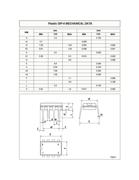 20 Comparadores de Voltaje LM393N Bajo Consumo DIP-8