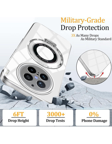 Funda protectora Hlgcokro para Vivo X200 Ultra blanca con soporte