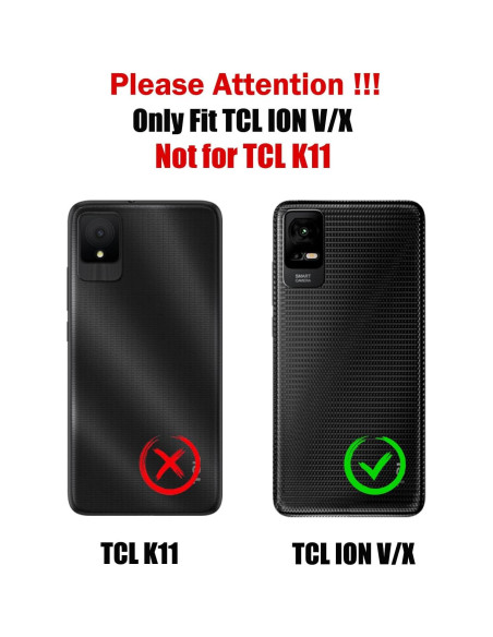 Funda para TCL ION X/V/40Z T607DL con protector de pantalla y soporte Funda para TCL ION X/V/40Z T607DL con protector de pantalla y soporte