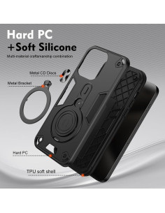 Funda de Protección ZTE Blade A34/A54 Kukoufey Negra con Soporte 2