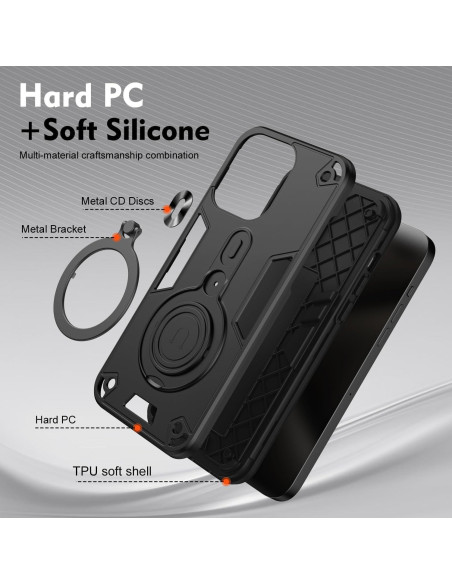 Funda de Protección ZTE Blade A34/A54 Kukoufey Negra con Soporte