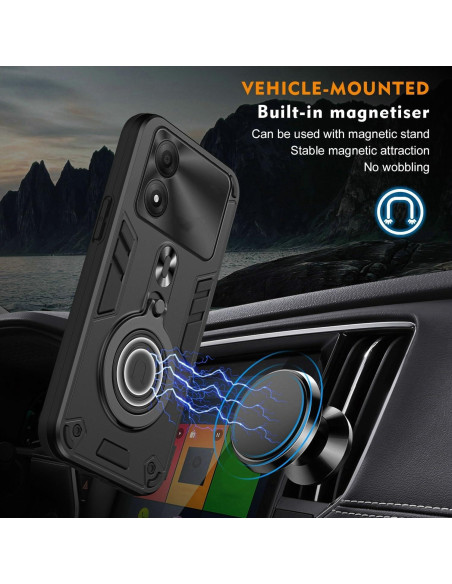 Funda de Protección ZTE Blade A34/A54 Kukoufey Negra con Soporte