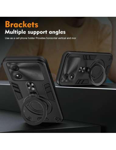 Funda de Protección ZTE Blade A34/A54 Kukoufey Negra con Soporte