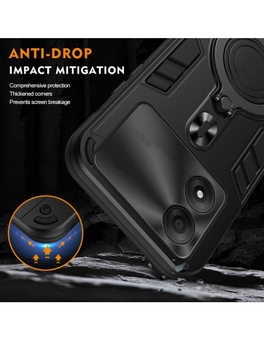 Funda de Protección ZTE Blade A34/A54 Kukoufey Negra con Soporte