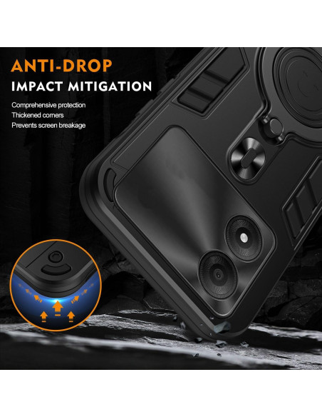 Funda de Protección ZTE Blade A34/A54 Kukoufey Negra con Soporte