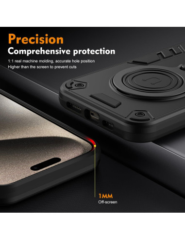Funda de Protección ZTE Blade A34/A54 Kukoufey Negra con Soporte