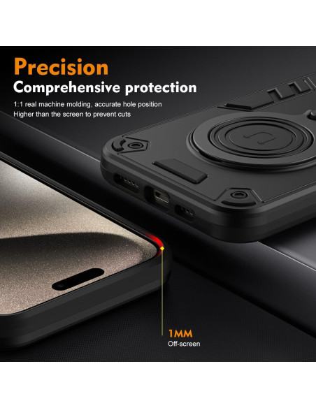 Funda de Protección ZTE Blade A34/A54 Kukoufey Negra con Soporte