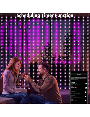 Luces de Cortina Inteligentes LED 2m x 2m Linhai Dema RGB