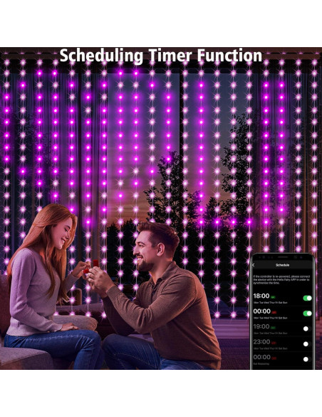 Luces de Cortina Inteligentes LED 2m x 2m Linhai Dema RGB