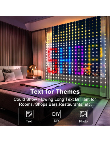 Luces de Cortina Inteligentes LED 2m x 2m Linhai Dema RGB