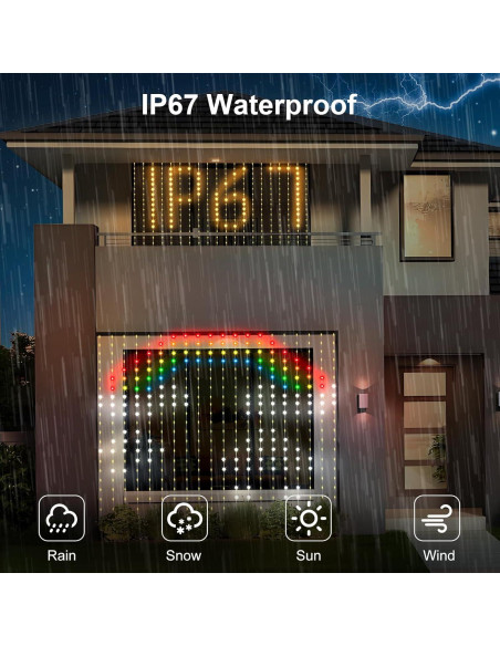 Luces de Cortina Inteligentes LED 2m x 2m Linhai Dema RGB