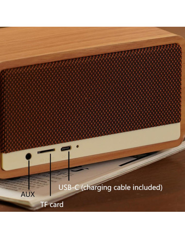 Altavoz Bluetooth Retro Radio FM 10W Batería 2600mAh Amarillo
