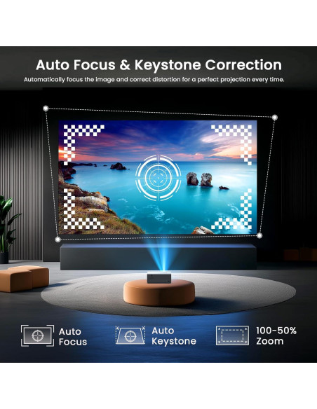 Proyector JOWLURK M8 1080P 4K WiFi Bluetooth 450 ANSI