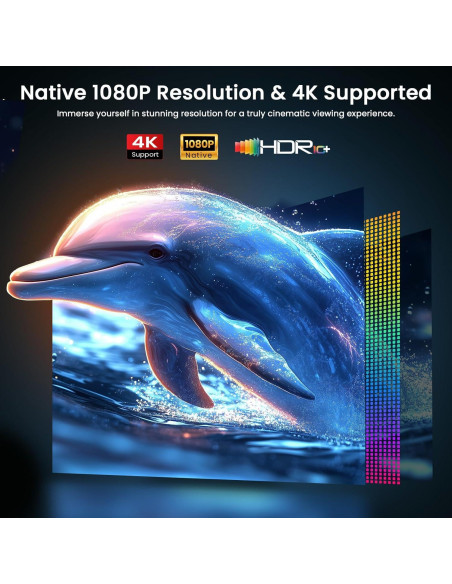 Proyector JOWLURK M8 1080P 4K WiFi Bluetooth 450 ANSI