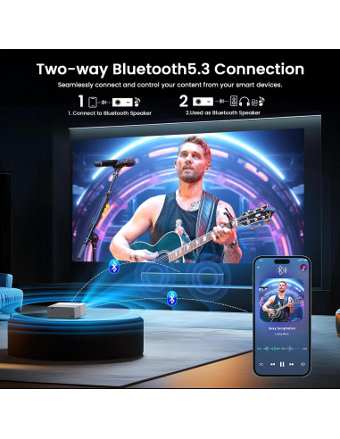 Proyector JOWLURK M8 1080P 4K WiFi Bluetooth 450 ANSI