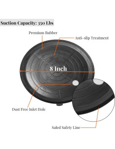 Paquete de 2 Ventosas de Vidrio ZAVOOS 20 cm Carga 158.8 kg 2