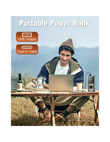 Bomba de Aire Portátil OneNTech 20000mAh 12V con Apagado Automático