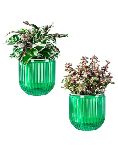 Macetas Autorriego Melphoe 13.5 cm Esmeralda para Plantas