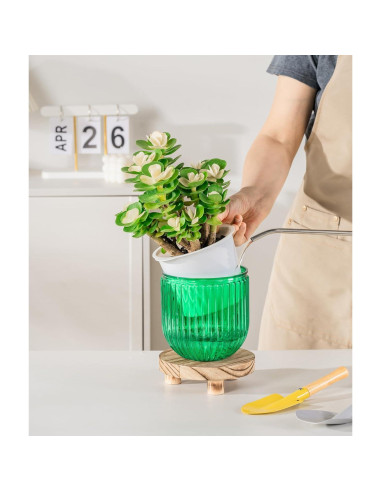 Macetas Autorriego Melphoe 13.5 cm Esmeralda para Plantas