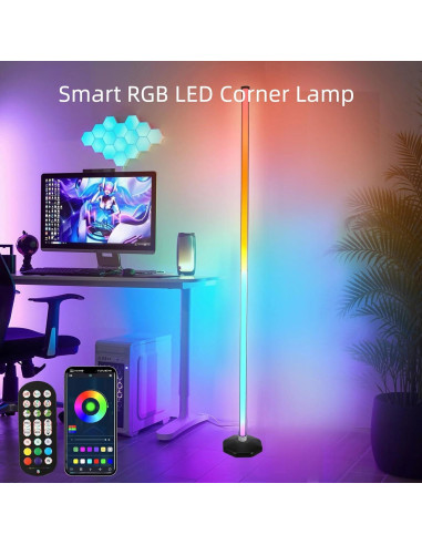 Lámpara de Esquina LED RGB PTVGS 144.78 cm Control Remoto