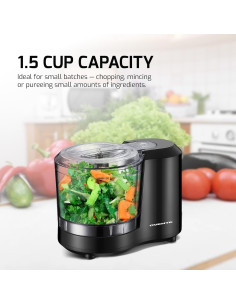 Picadora Eléctrica OVENTE PF1515B 1.5 Tazas 100W Negra 2