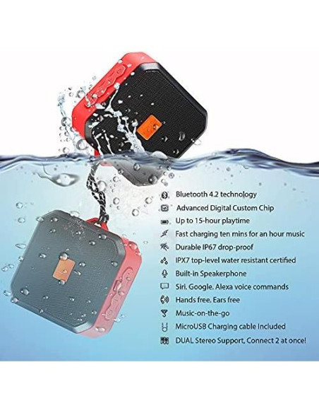 Altavoz Bluetooth 5.3 Tek Styz IPX7 Verde 13 Horas Reproducción