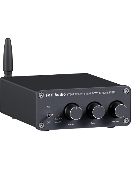 Amplificador Estéreo Bluetooth Fosi Audio BT20A 100W con Luz RGB