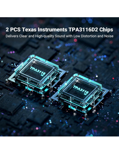 Amplificador Estéreo Bluetooth Fosi Audio BT20A 100W con Luz RGB