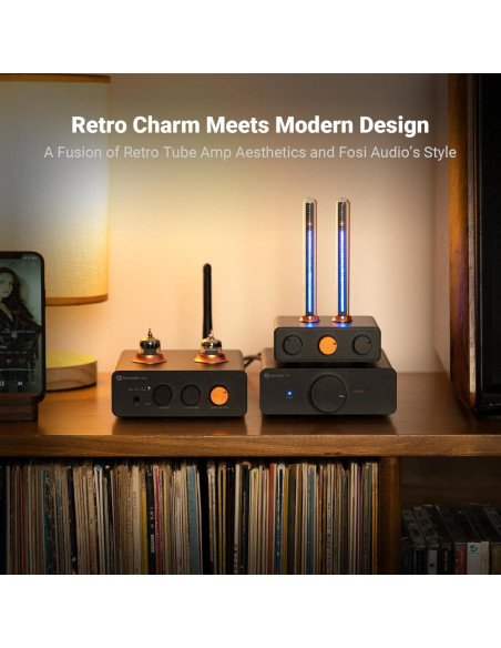 Amplificador Estéreo Bluetooth Fosi Audio BT20A 100W con Luz RGB