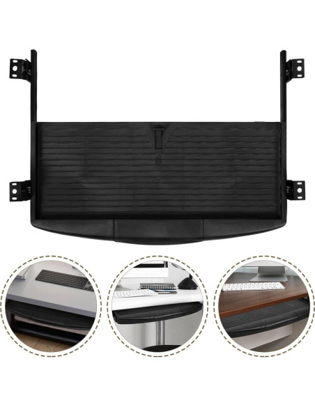 Bandeja para Teclado Ajustable DIYEAH Negra 53x25.5cm