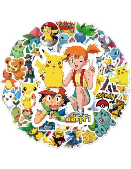 50 Calcomanías de Pokemon RUBANG Impermeables para Laptop y Bicicleta