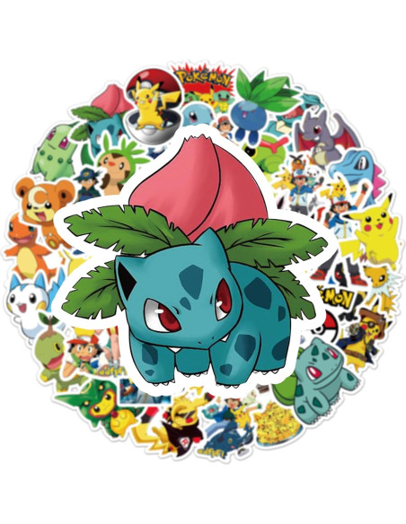 50 Calcomanías de Pokemon RUBANG Impermeables para Laptop y Bicicleta