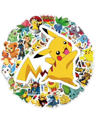 50 Calcomanías de Pokemon RUBANG Impermeables para Laptop y Bicicleta